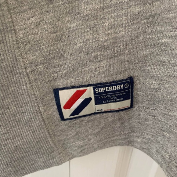 SUPERDRY X-Small/Small Gray Crew Neck Sweater - Picture 3 of 6
